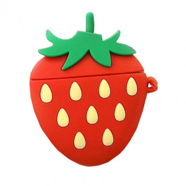 Wholesale Cute Design Cartoon Silicone Cover Skin for Airpod (1 / 2) Charging Case (Strawberry)